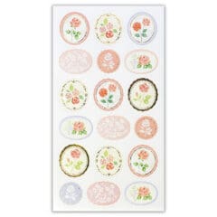 Stickers Médaillons Roses Romantiques