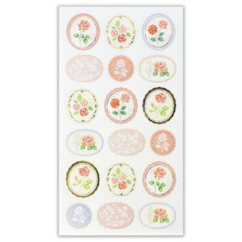 Stickers Médaillons Roses Romantiques