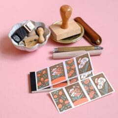 Book de Timbres Letterpress Floral Night