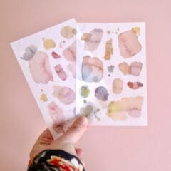 Stickers Transfert Touches Aquarelle Rose Mauve