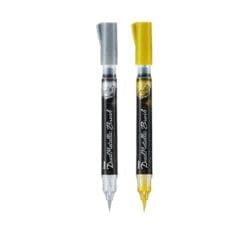 Rollers Pentel Dual Metallic Brush Silver & Gold