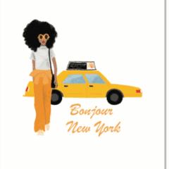 Carte postale New York Taxi Girl