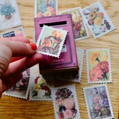 Stickers Timbres Boite aux Lettres Fleurs Flamandes