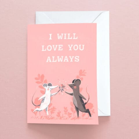 Carte Voeux I Will always Love You Mice