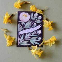 Carte de Vœux Félicitations Pivoine Blanche