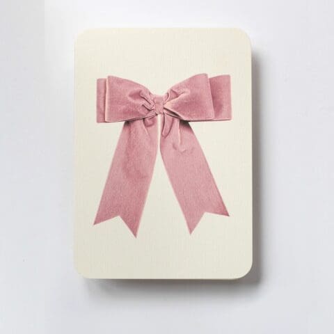 Carte de Voeux Ruban Velours Rose