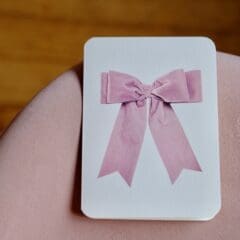 Carte de Voeux Ruban Velours Rose