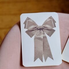 Carte de Voeux Ruban Satin Argent