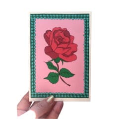Carte Scintillante Rose Frame