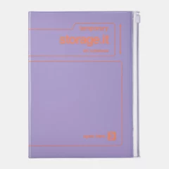 Cahier A5 Parme/Orange - Pochette Zippée
