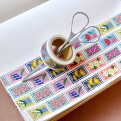 Masking Tape Flower Timbres Post