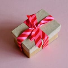 Ruban Rayé Rose Fluo + Rouge