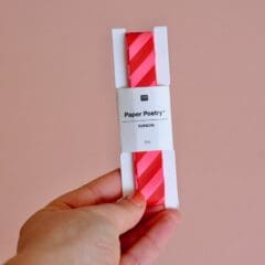 Ruban Rayé Rose Fluo + Rouge