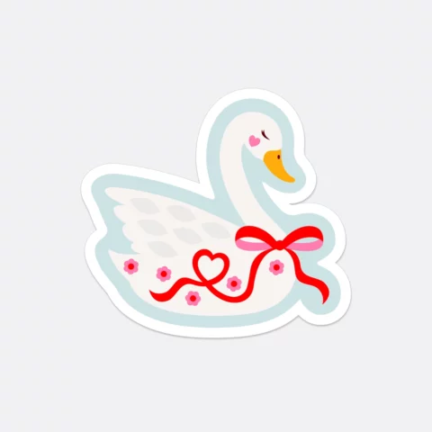 Clear Sticker Cygne