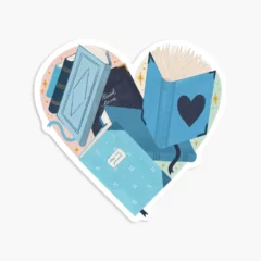 Sticker Blue Books Heart