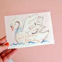 Carte Birthday Cygne