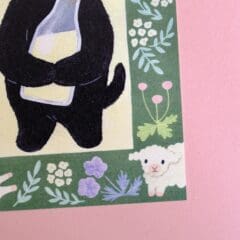 Carte Chat Noir et Bouteille de Lait