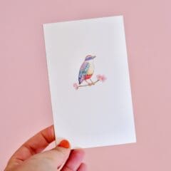 Carte Voeux Relief Oiseau sur la Branche