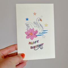 Carte Scintillante Birthday Swan