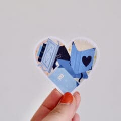 Sticker Blue Books Heart