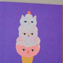 Carte Anniversaire Ice Cream Cat
