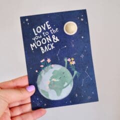 Carte Bombe de Graines - Love You To The Moon