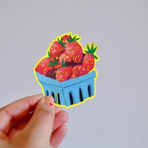 Maxi Sticker Panier de Fraises