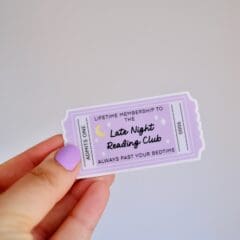 Sticker Ticket Late Night Reading Club