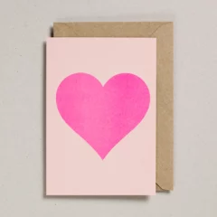 Carte Coeur Rose Fluo