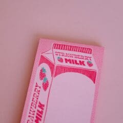 Bloc Notes Brique de Lait Fraise