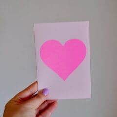 Carte Coeur Rose Fluo