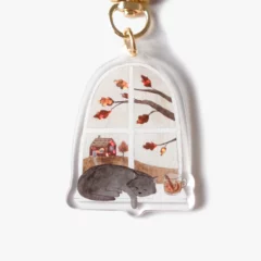 Porte-clé Holographique Chat d'Automne
