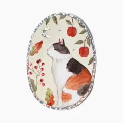 Sticker Pailleté Médaillon Chat Calicot