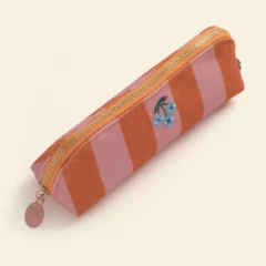 Trousse Rayée Rose & Rouille