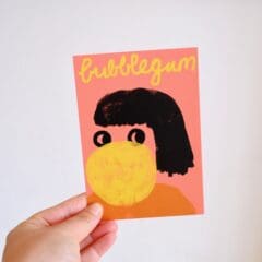 Carte Postale Bubblegum Jaune