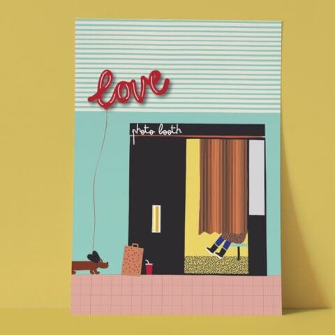 Carte Postale Photo Booth Love