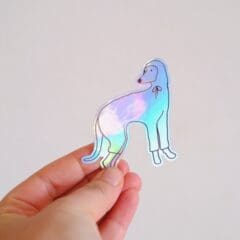 Sticker Holographique Lévrier en Ciré