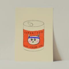 Carte Postale SuperFood for Strong Cat