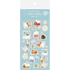 Planche de Stickers - Chiens à la Neige