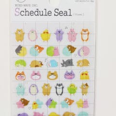 Stickers Schedule Seal - Animaux Pastel
