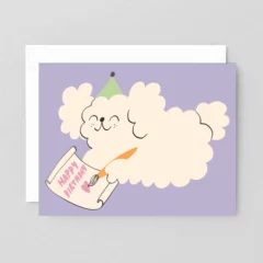 Carte Anniversaire - Chien Peintre