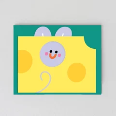 Carte Anniversaire - Mouse in Cheese