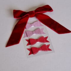 Stickers Noeud 3D Glitter Rose & Rouge