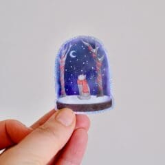 Sticker Holographique Globe d'Hiver