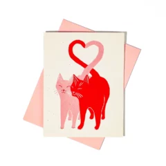 Carte Voeux Red Love Cats