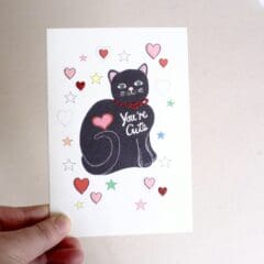 Carte Scintillante You Are Cute Cat