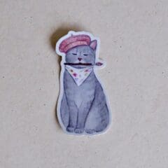 Sticker Holographique Chat Artiste