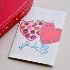 Carte L'Amour C'est Comme une Boîte de Chocolats