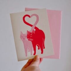 Carte Voeux Red Love Cats