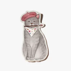 Sticker Holographique Chat Artiste